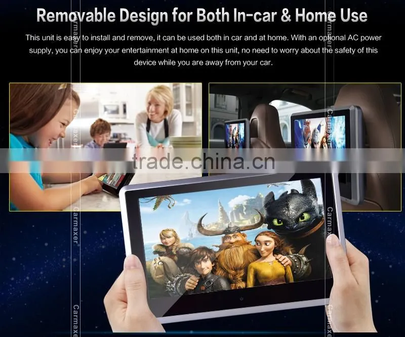 Super hot universal 10.1 inch/9 inch headrest dvd player with touch button