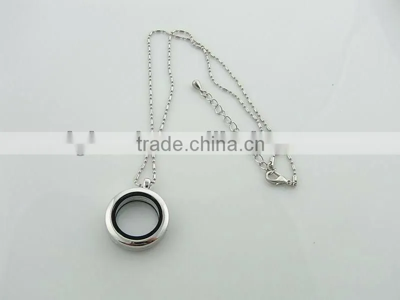 wholesale glass floating locket with crystal