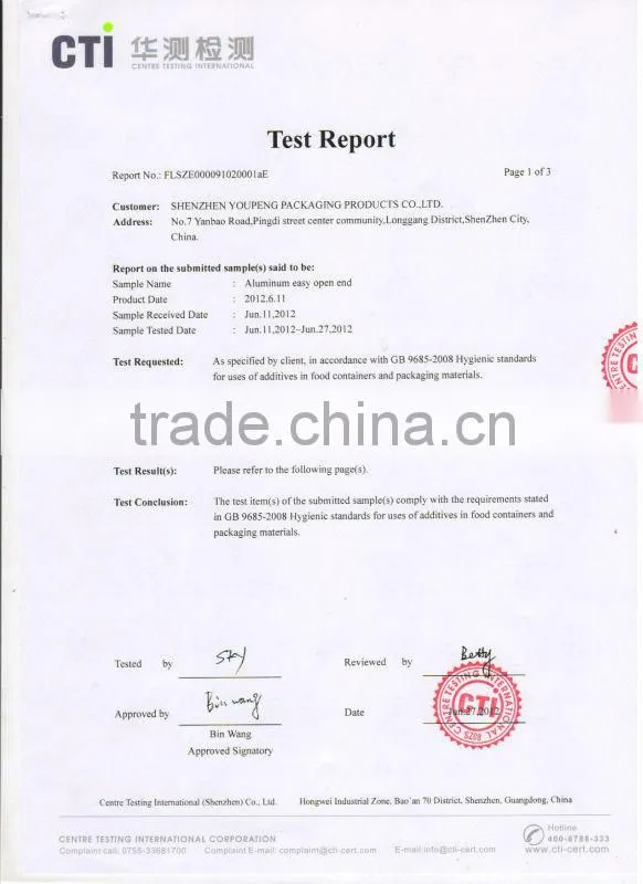 Sell 502 ( 127MM) Aluminum Easy open end
