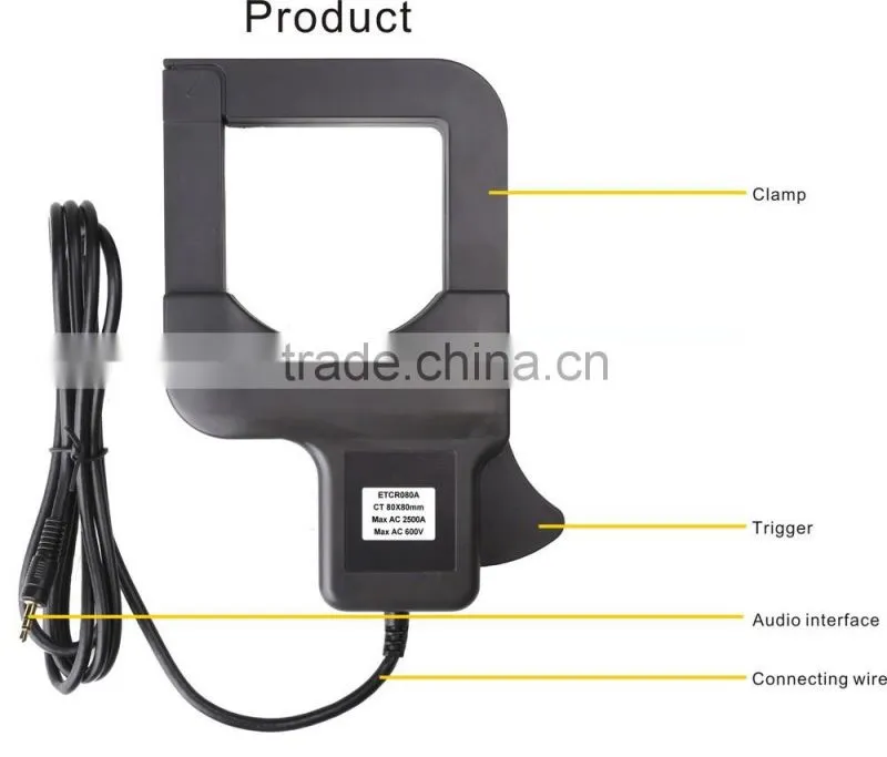 ETCR080A Large Caliber Clamp Current Sensor electrical meter