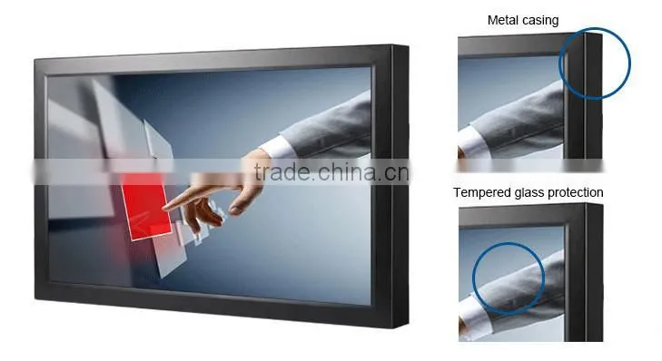 FlintStone 32 inch touch screen advertising player, finger touch advertising video screen, touch advertising video monitor