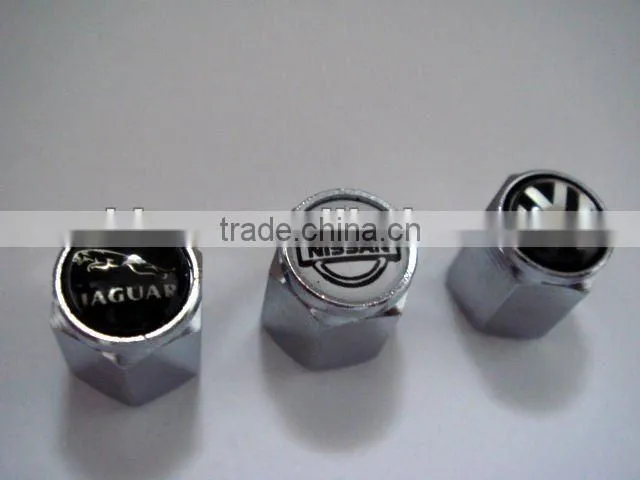 Anti-theft tire valve caps with car logo