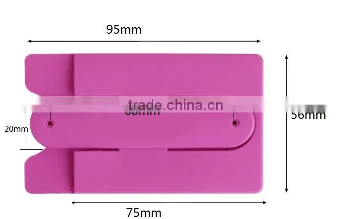 Eco Friendly Multi Color Card Holder Silicone Phone Wallet with Stand