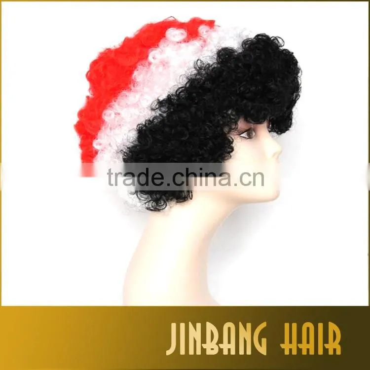 2016 hot selling cospaly wig Olympics football fans cheering wig all country flag wigs