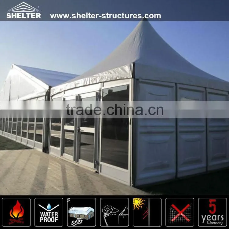 Luxury 5x5m green Aluminum Glass Marquee Gazebo