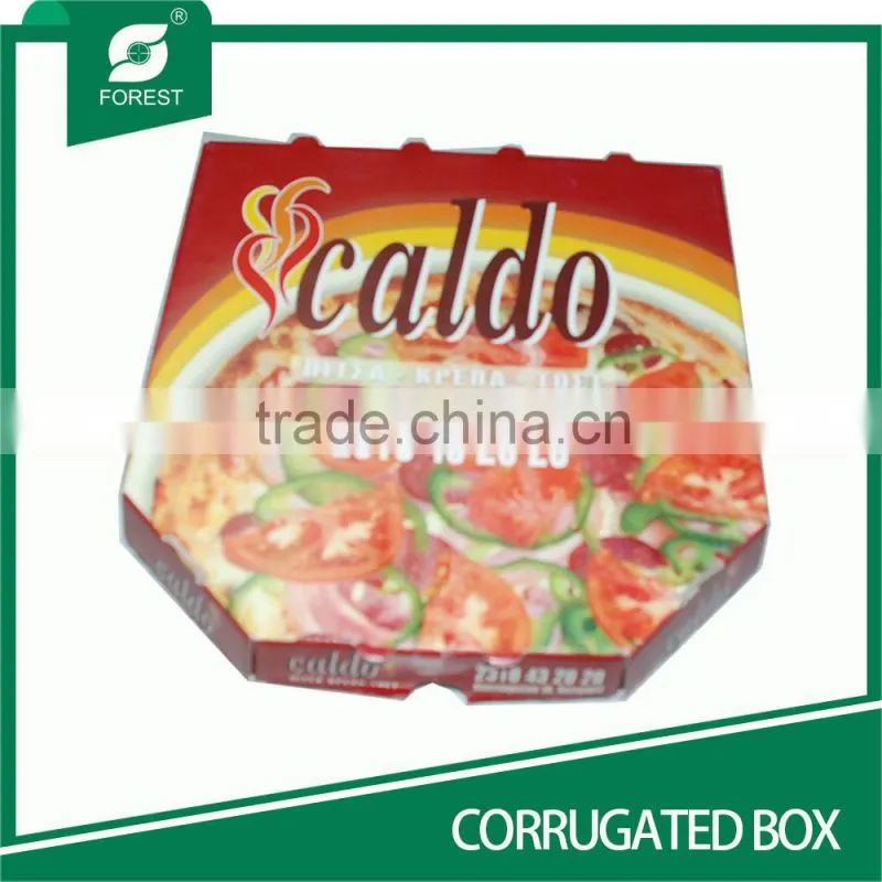 WHITE CARDBOARD PRINTED PIZZA CURRAGATED BOX