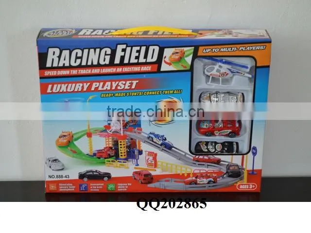 Plastic DIY parking lot play set toy