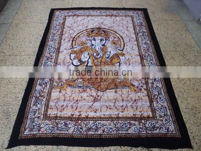 multicoloured printed ganesh tapestries new from india