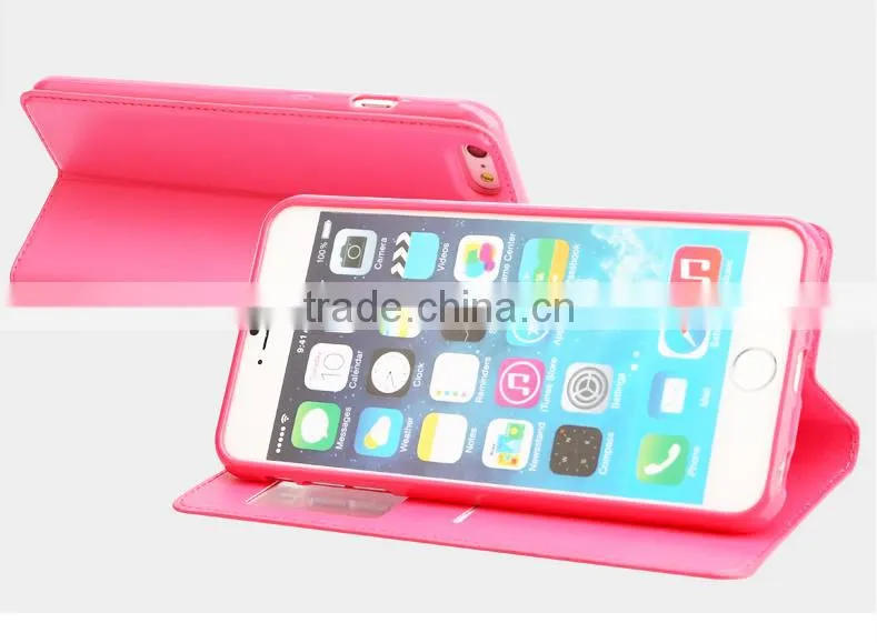 HD Open Window View Design Phone Case, Wallet Leather Case For iPhone 6