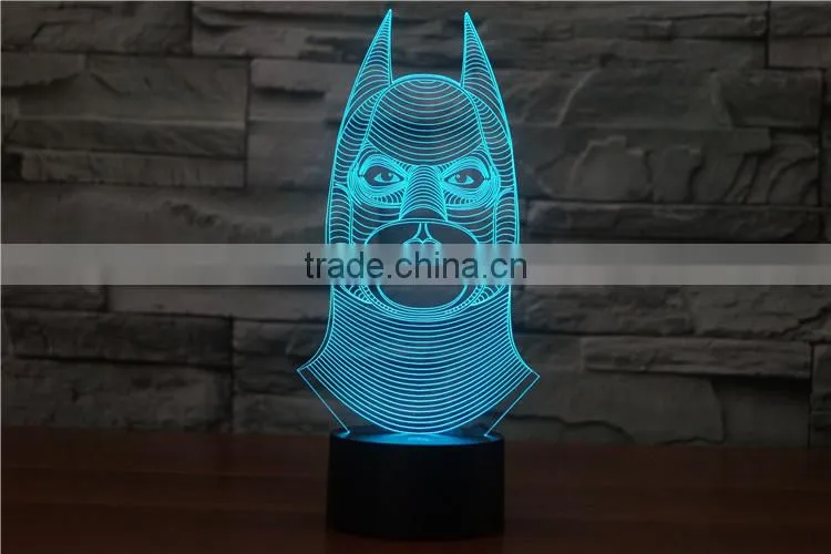 2016 New Cool 3D NIGHT LAMP Batman Shapes decorative Bedroom Lights Micro USB LED Table Lamp Night Light For Child