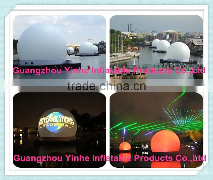 2016 single layer giant white inflatable projection dome tent