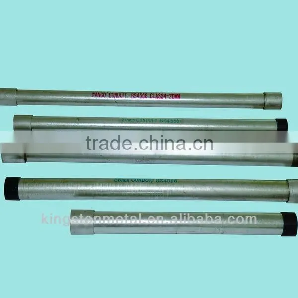 ERW GI Steel Pipes painted words with plastic cap threated with coupling pipe