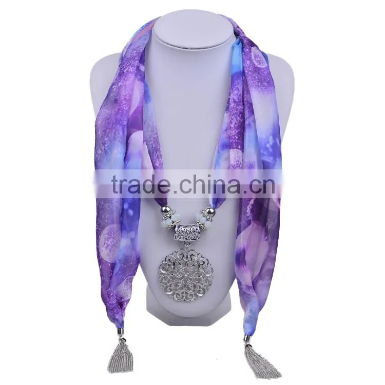 2016 new ideas women pendant scarf jewelry