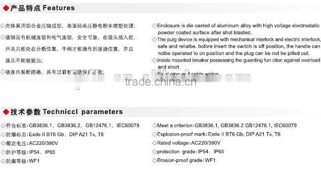 AC-100A explosion proof plug and socket