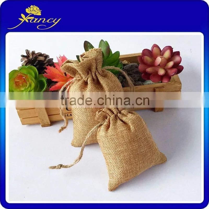 Fashion Mini linen Gift Bags customized printed bags