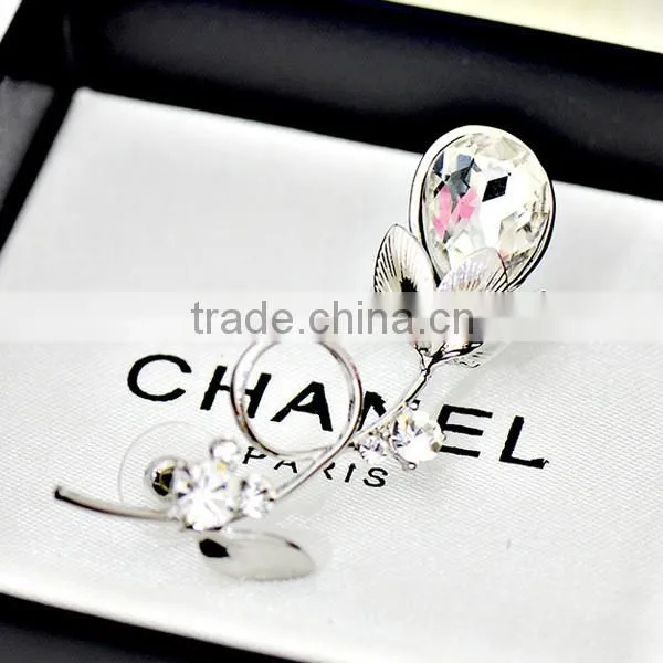 guangdong manufacturer crystal flower lily ear cuff