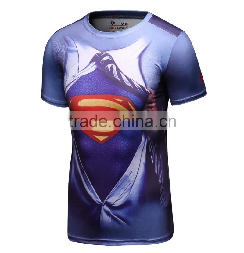 2016 guangzhou casual wear camisetas marvel men superhero compression shirts 3d t shirt sportswear for maler
