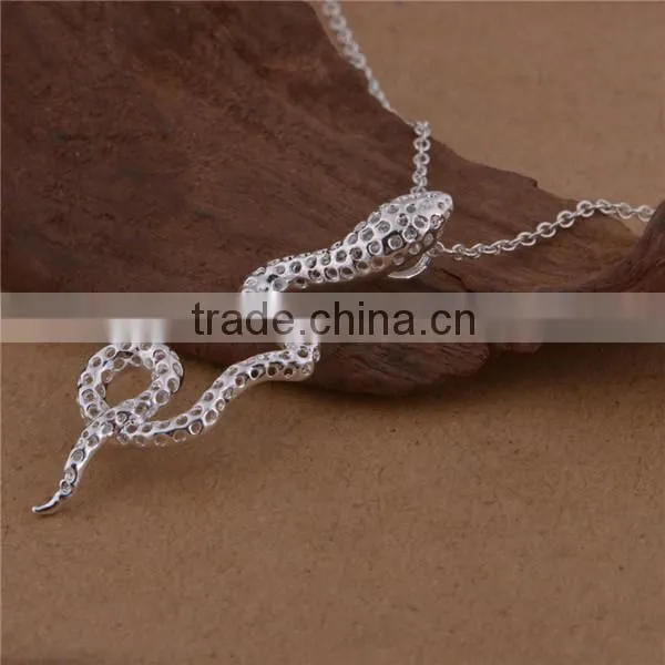 snake design silver chain pendant, 925 silver pendant