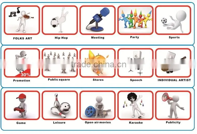 Plastic 15 inch trolley speaker portable outdoor speakers