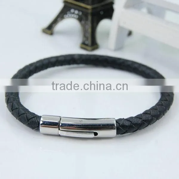 Fashion Leather Weave bracelets magnetic bangles