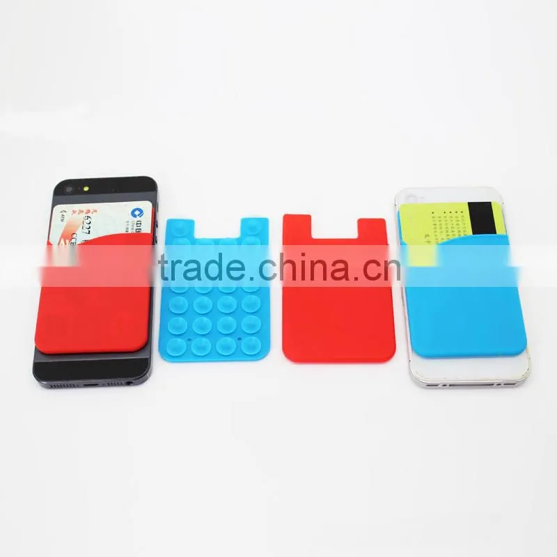 Silicone smart card holder for mobile phone sticked on mobile phone