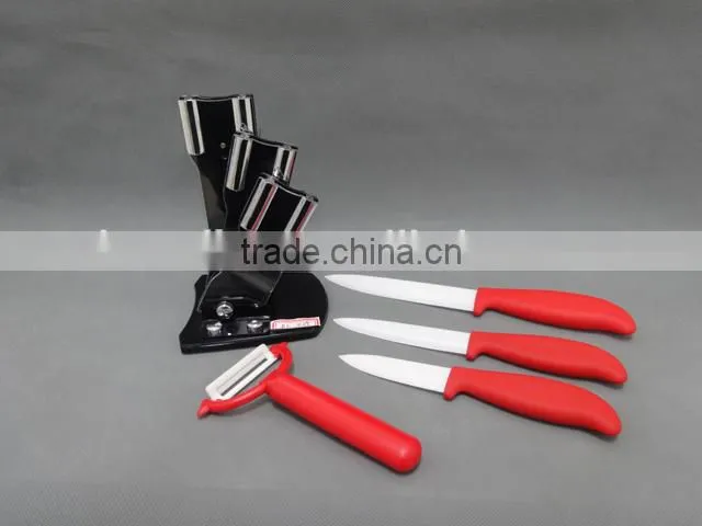 3"+4"+5" Fruit Knife, Paring Knife, Utility Knife+ Potato Peeler, Assorted Knives Set in a plastic foldable Holder