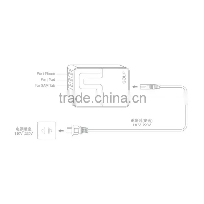 5V micro usb charger, quick charge 2.0 usb power charger adapter, 5 port usb mobile phone charger