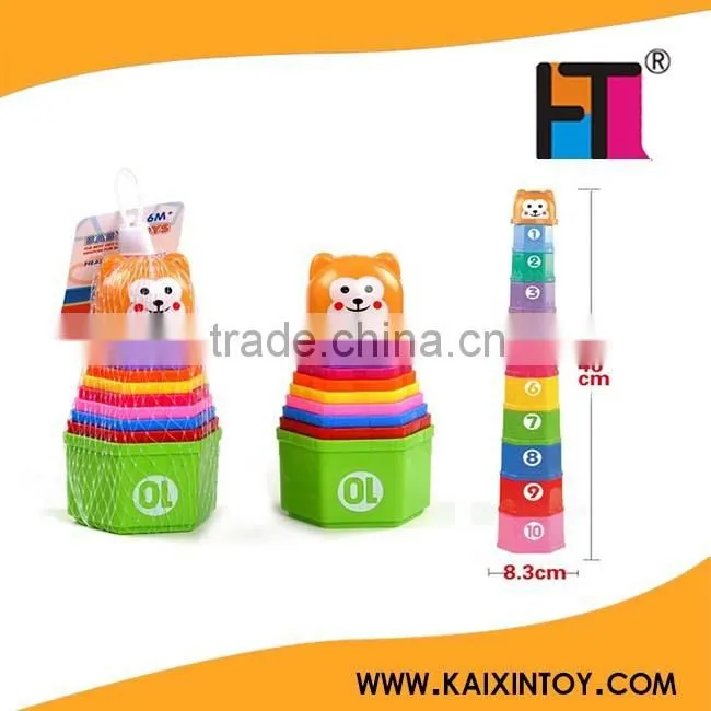 Brain training toy pile up game with folding cup&music
