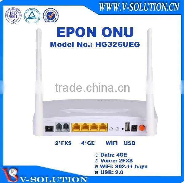 2GE+1FXS+WiFi EPON ONU VoIP Home Gateway for FTTH Network Solution