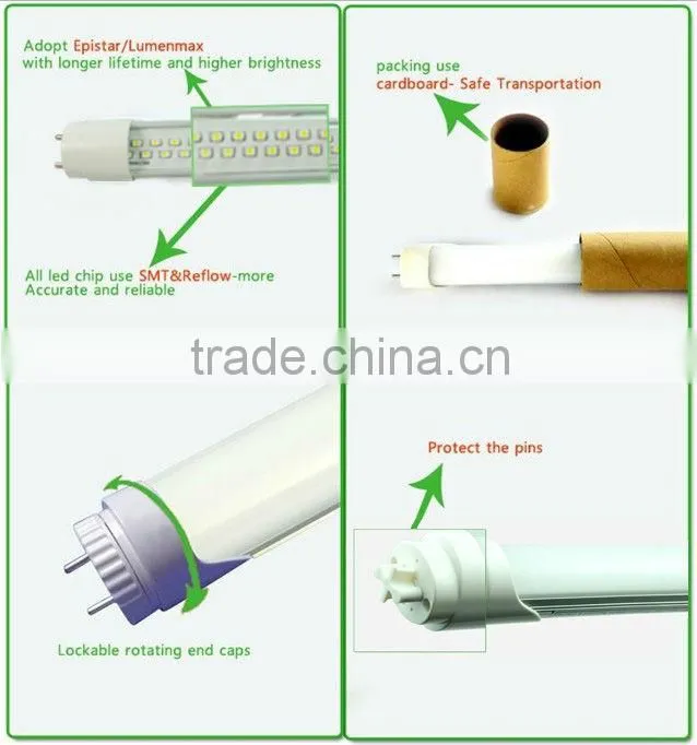 140LM-150LM/W LED tube T8 18W 4feet with CE PSE 3 years warantty
