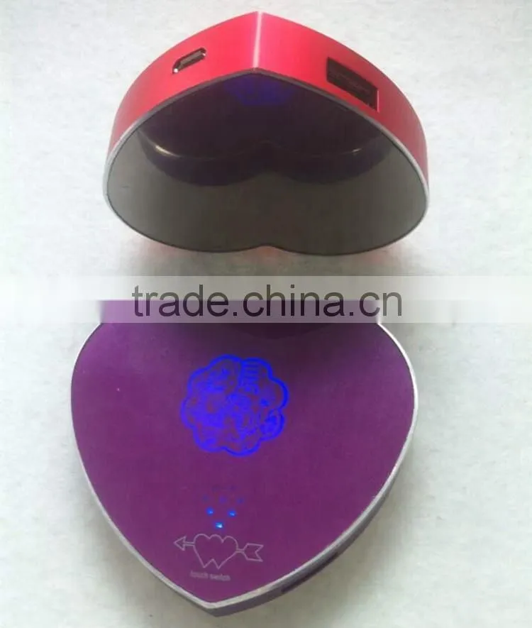 lithium polymer battery power bank 3500mah, heart shade power bank mini portable battery charger