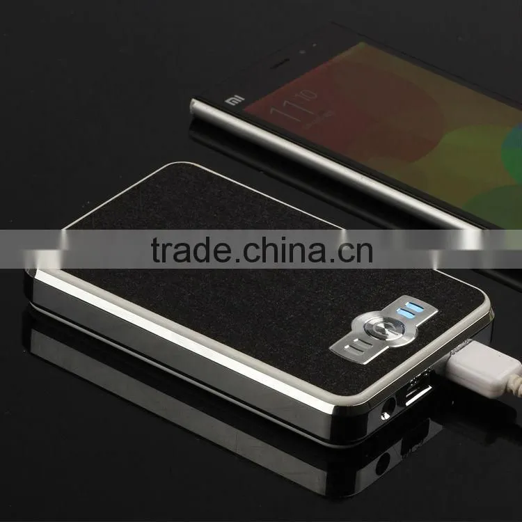 traveling 2 USB 2.1A output rechargeable leather power bank 10000