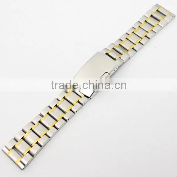 18mm 20mm 22mm 24mm butterfly buckle watch parts solid stainless steel band