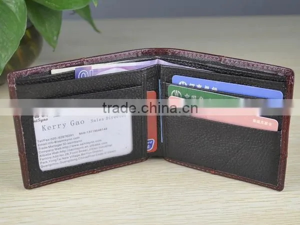 13040 Stylish Bi-fold multi card leather wallet men leather in Guangzhou