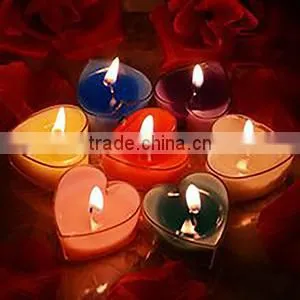 Colorful heart tealight candles