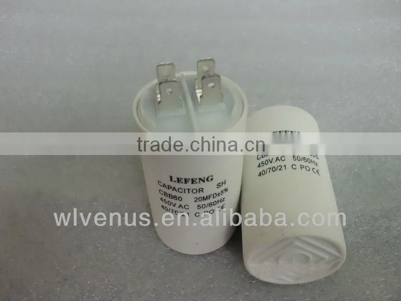 white plastic & aluminum shell LEFENG brand cbb60 cbb65 cbb61 cd60 series capacitor 5-120uf 250-500vac