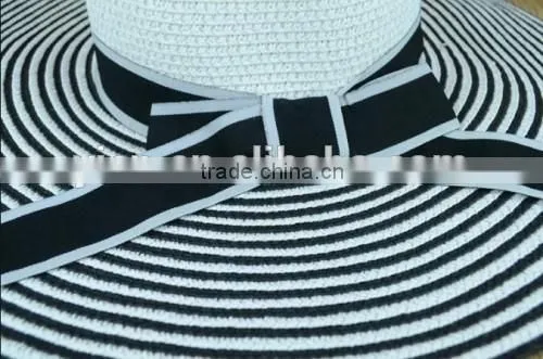 2016 latest design summer beach paper straw hat younger girl favourite bowknot ladies cheap straw hat
