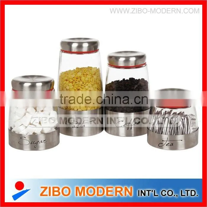 Stainless steel printing food storage glass bottle