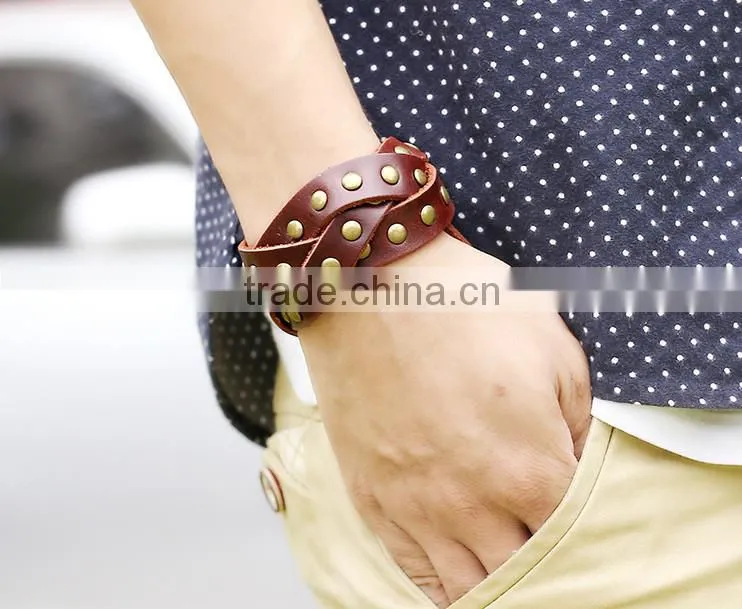 Newest unisex leather bracelets for men and women