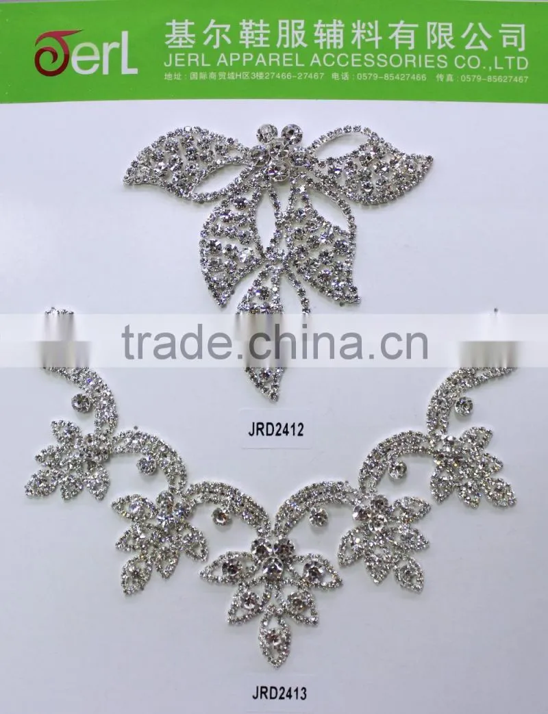 Wholesale Fashion Design Decorative Bling Bling Crystal Bridal Rhinestone Applique for Dresses