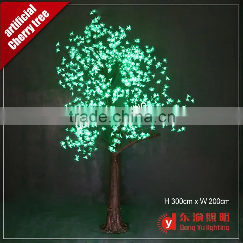 Green double flower light up artificial tree decoration