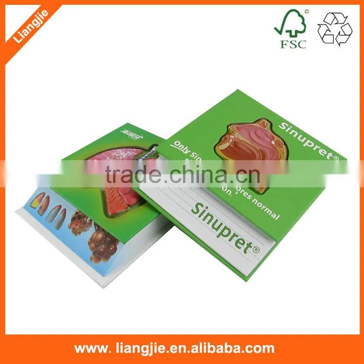 Realistic design print green leaf shaped sticky note pad