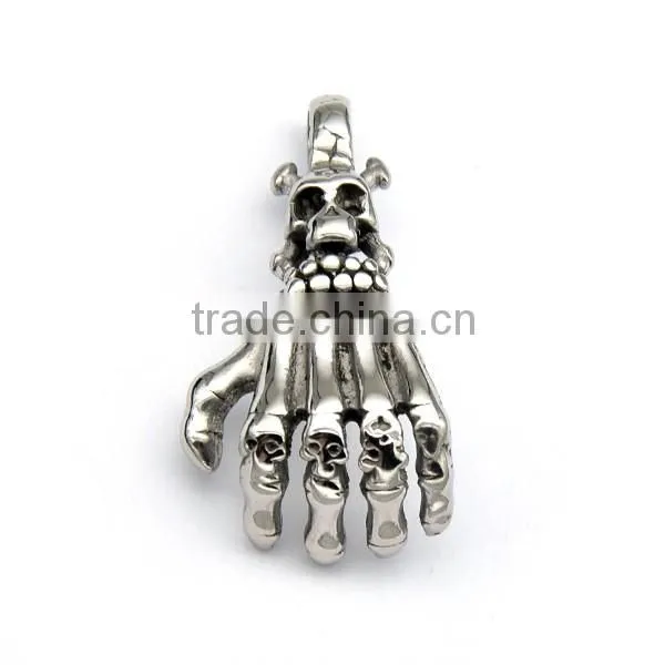Factory Cheap Silver Punk Jewelry Stainless Steel Claw Pendant Unisex Charm Necklace