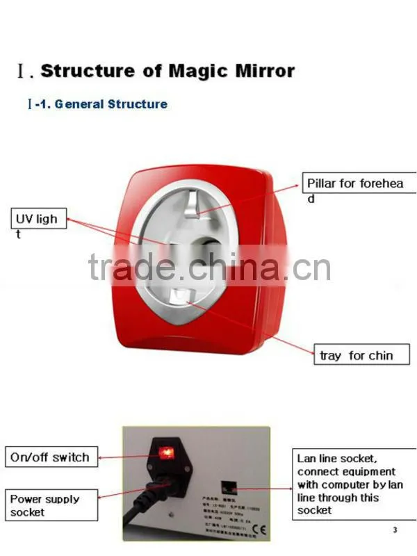 2016 Hot-sell Professional magic mirror skin analyzer,skin center/hospital use BD-P027