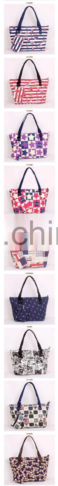 2016 printing canvas tote bag with cosmetic bag(CAS16-002)(CAS16-002)