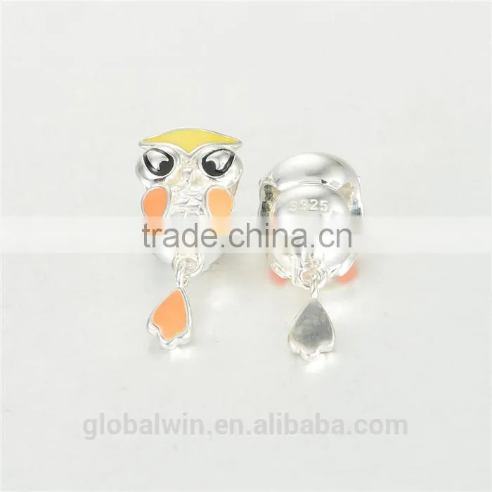 Owl Wholesale Engravable Charms European Charm Bracelet Necklace 100% Real 925 Sterling Silver S208 Aaa Cubic Zirconia