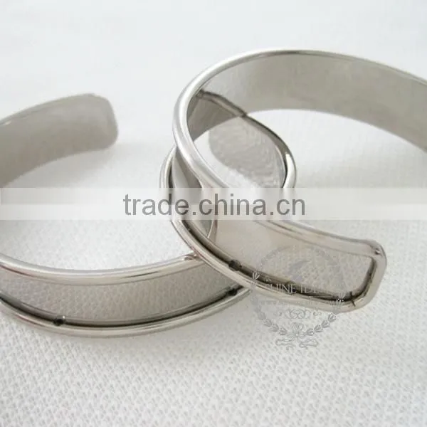 11mm width bezel,60mm diameter silver plated vintage style bangle adjustable bracelet DIY supplies,findings 1900108