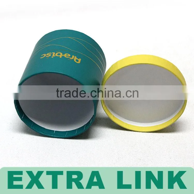 Coffee Tea Cup Recycle Embossing Rigid Round Kraft Paper Cylinder Box