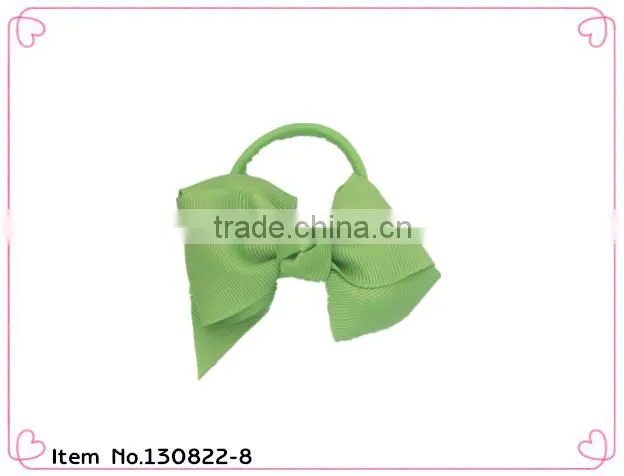 Round Metal Free hair elastic band with grosgrain bowknot