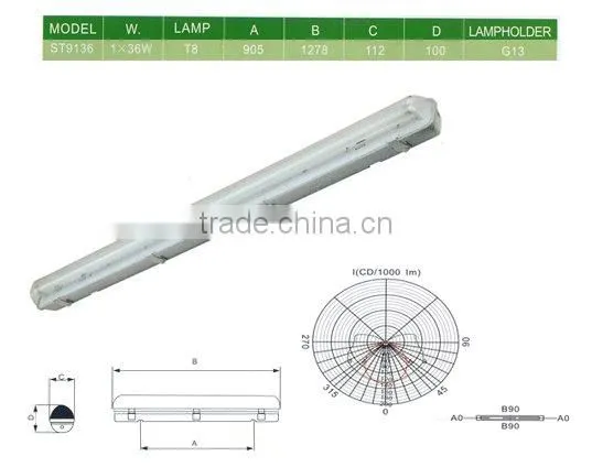 T8 fluorescent light 18W/30W/36W/2*18W/2*36W